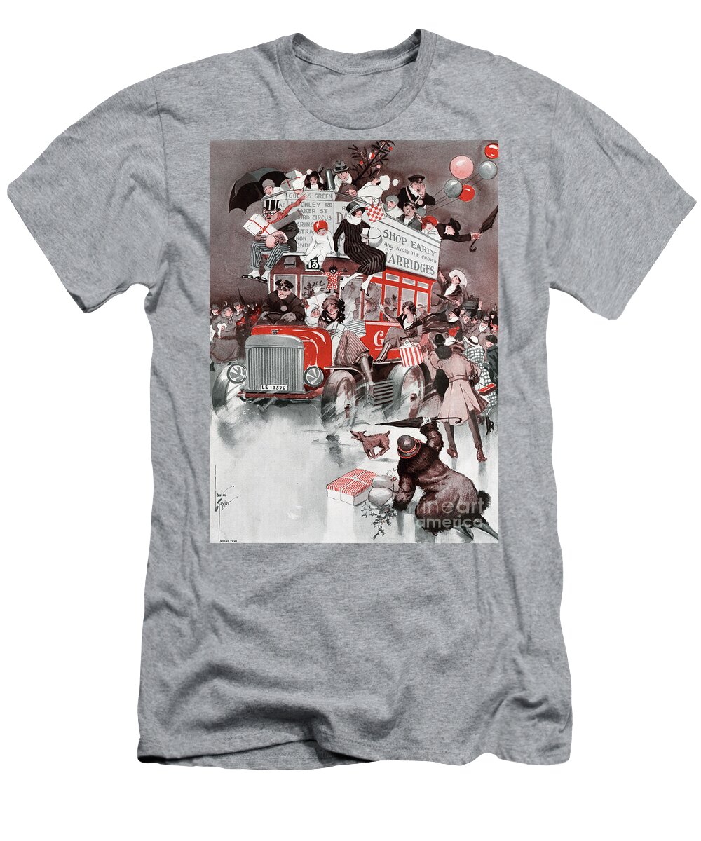 Bus T-Shirt featuring the drawing Christmas shopping by English School