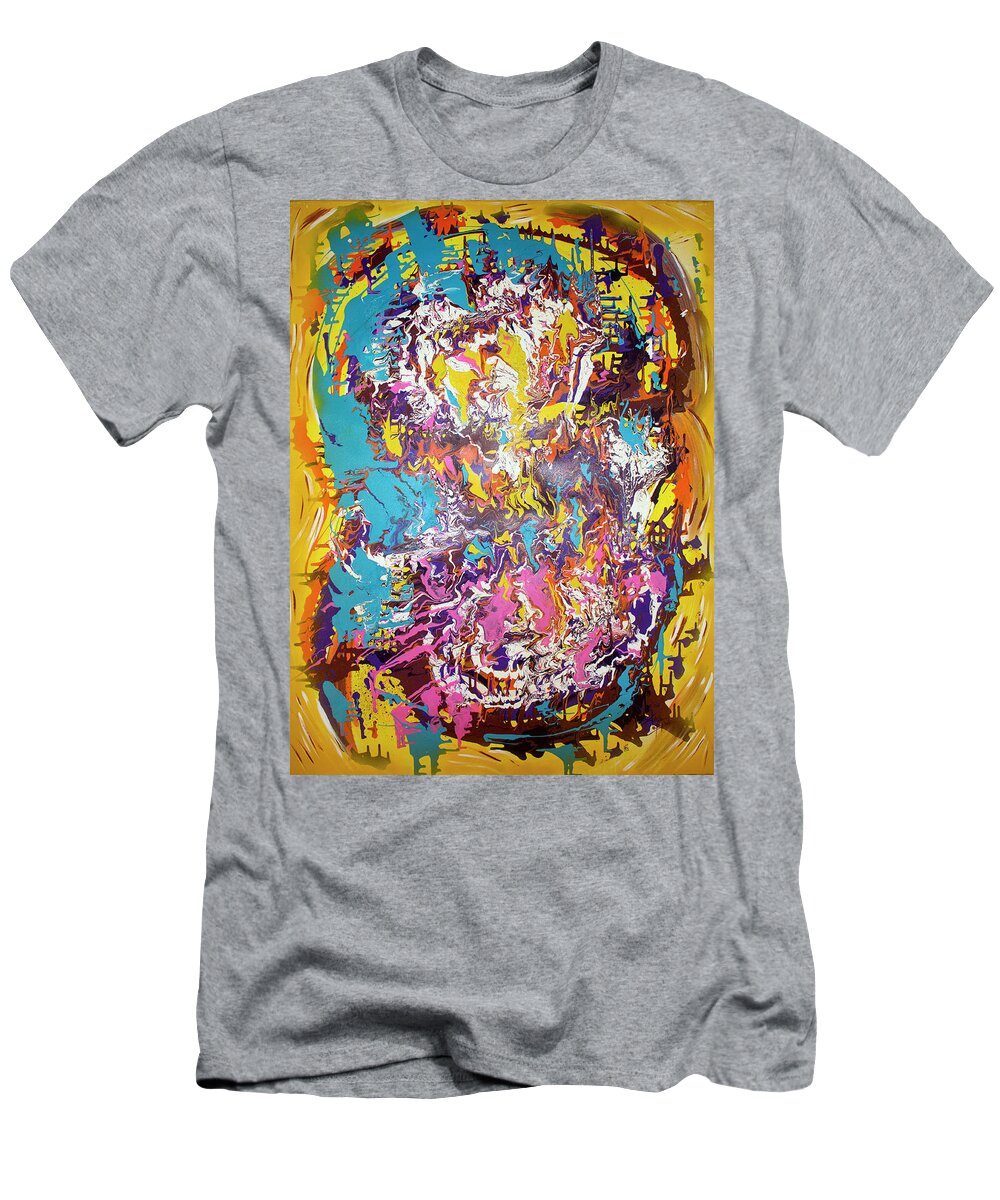 Mixed Media T-Shirt featuring the mixed media Confusion by Artista Elisabet