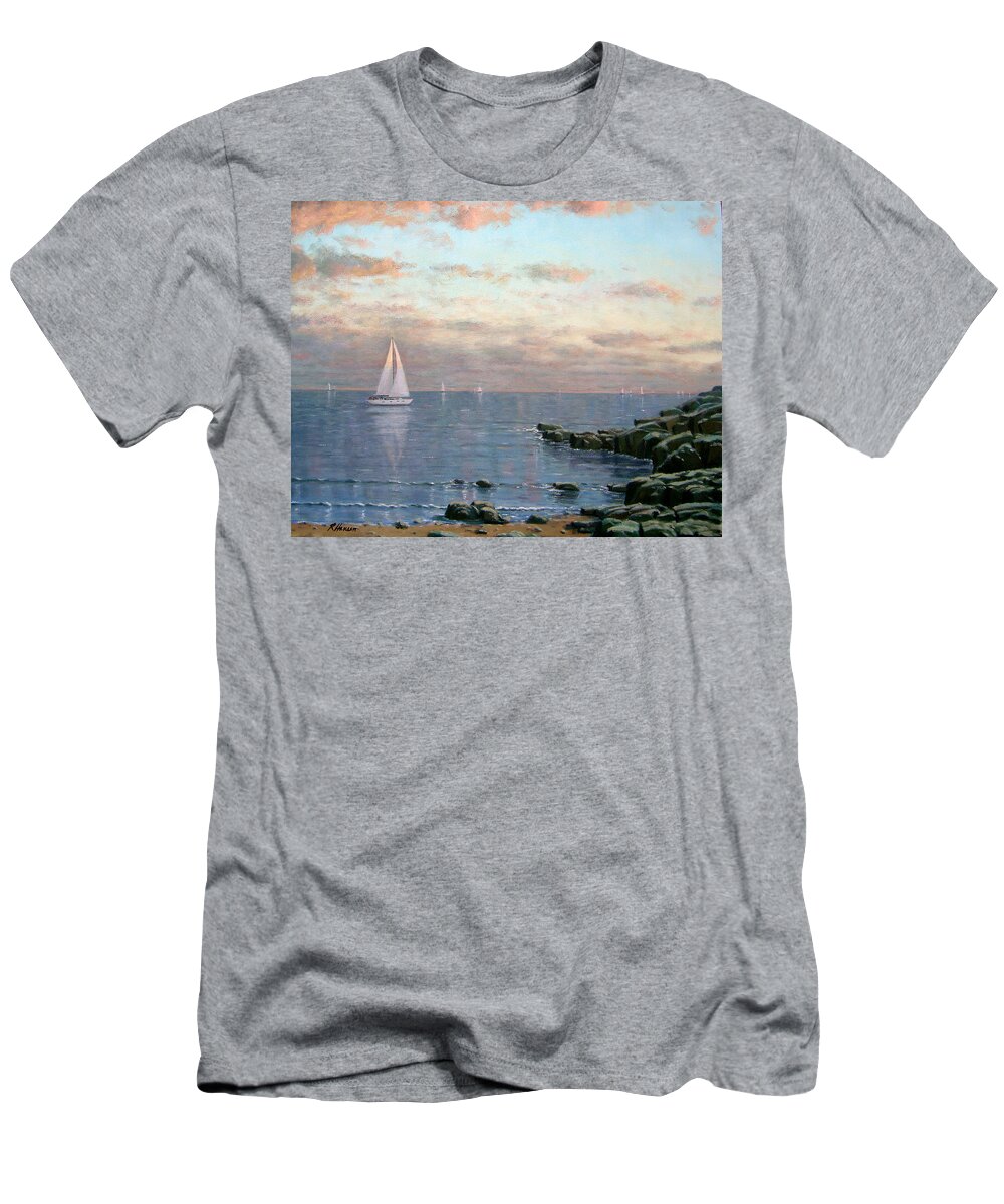 Paintings T-Shirt featuring the painting Evening Sail by Rick Hansen