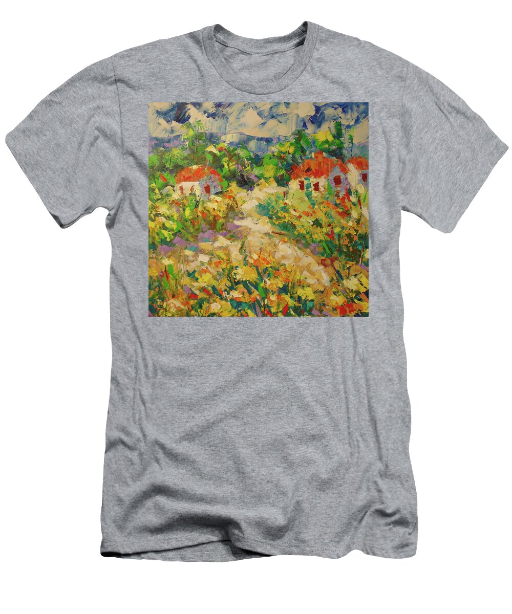 South Of France T-Shirt featuring the painting Sunflowers Provence #1 by Frederic Payet