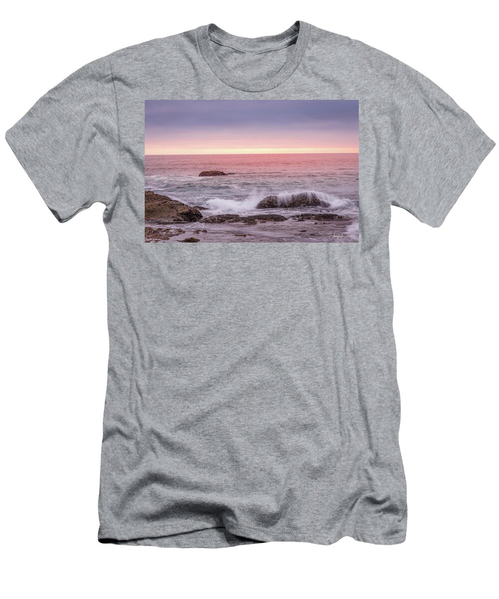 Ocean T-Shirt featuring the photograph Sunset Sprays #1 by Aaron Burrows