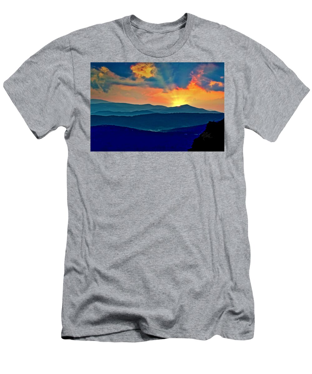 Sunset T-Shirt featuring the photograph Blue Ridge Mountains Sunset by Meta Gatschenberger