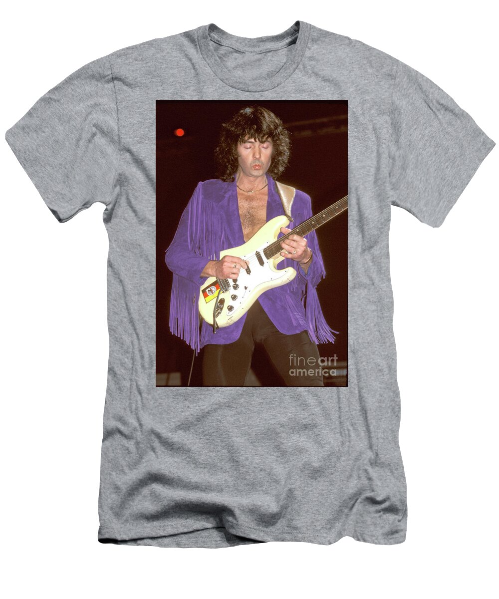 Deep Purple T-Shirt featuring the photograph Deep Purple Richie Blackmore #2 by Concert Photos