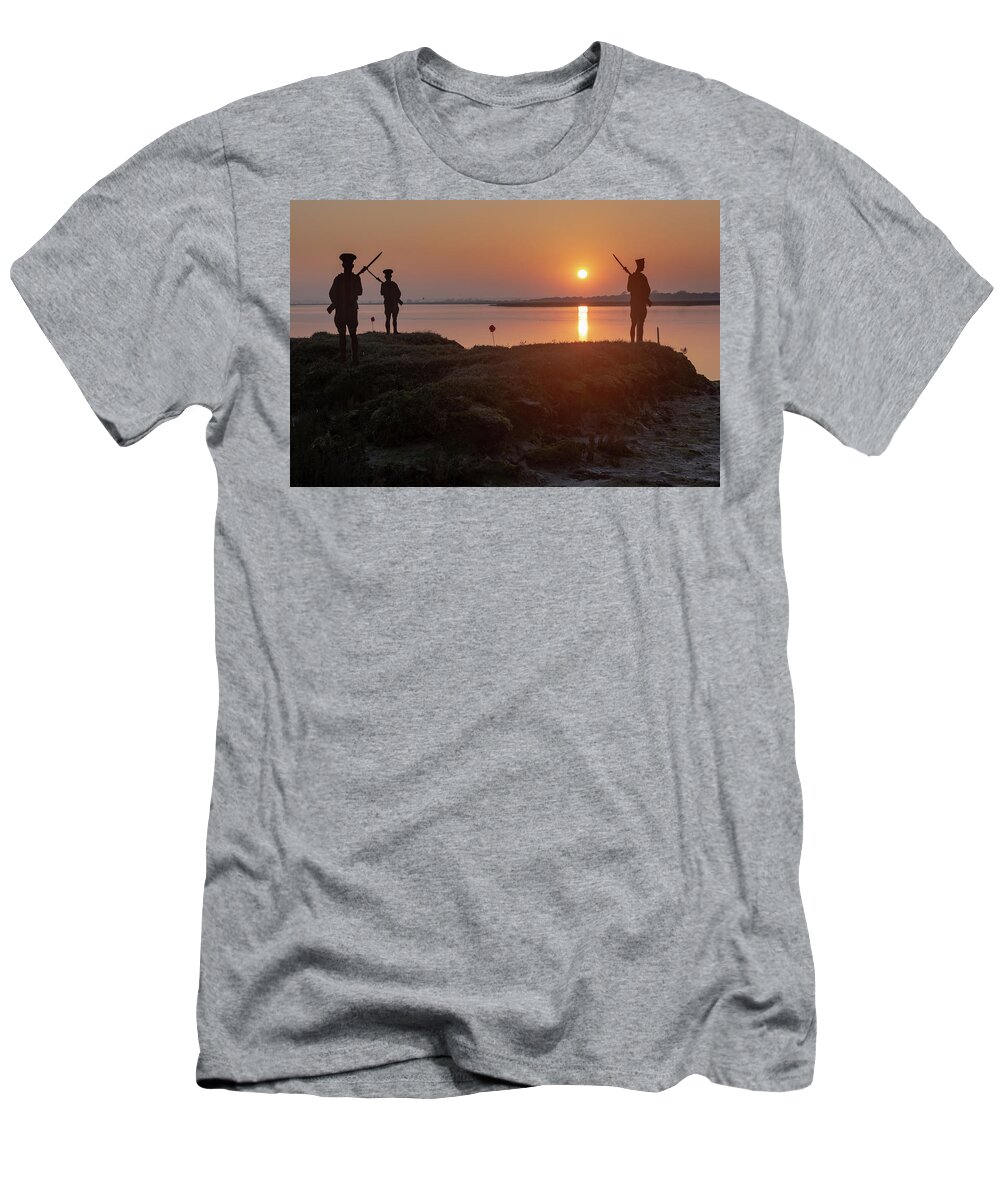 East Mersea T-Shirt featuring the photograph Mersea Island silhouettes #5 by Gary Eason