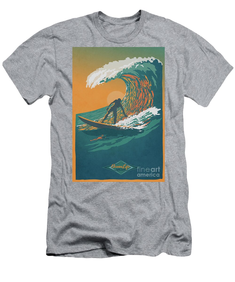Surfer T-Shirt featuring the digital art Ocean Life by Sassan Filsoof