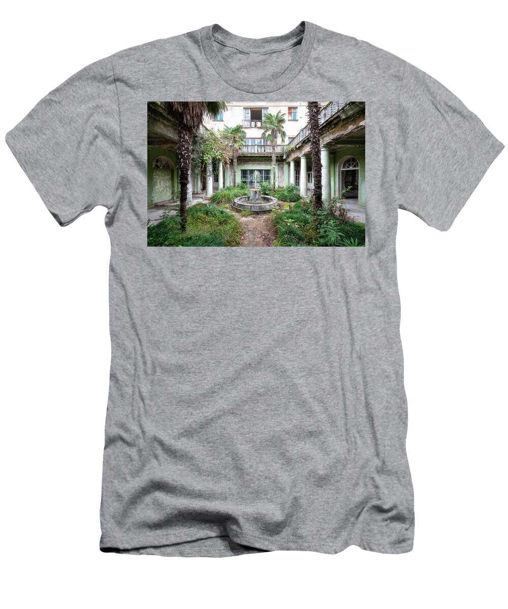 Abandoned T-Shirt featuring the photograph Abandoned Garden with Palm Trees by Roman Robroek