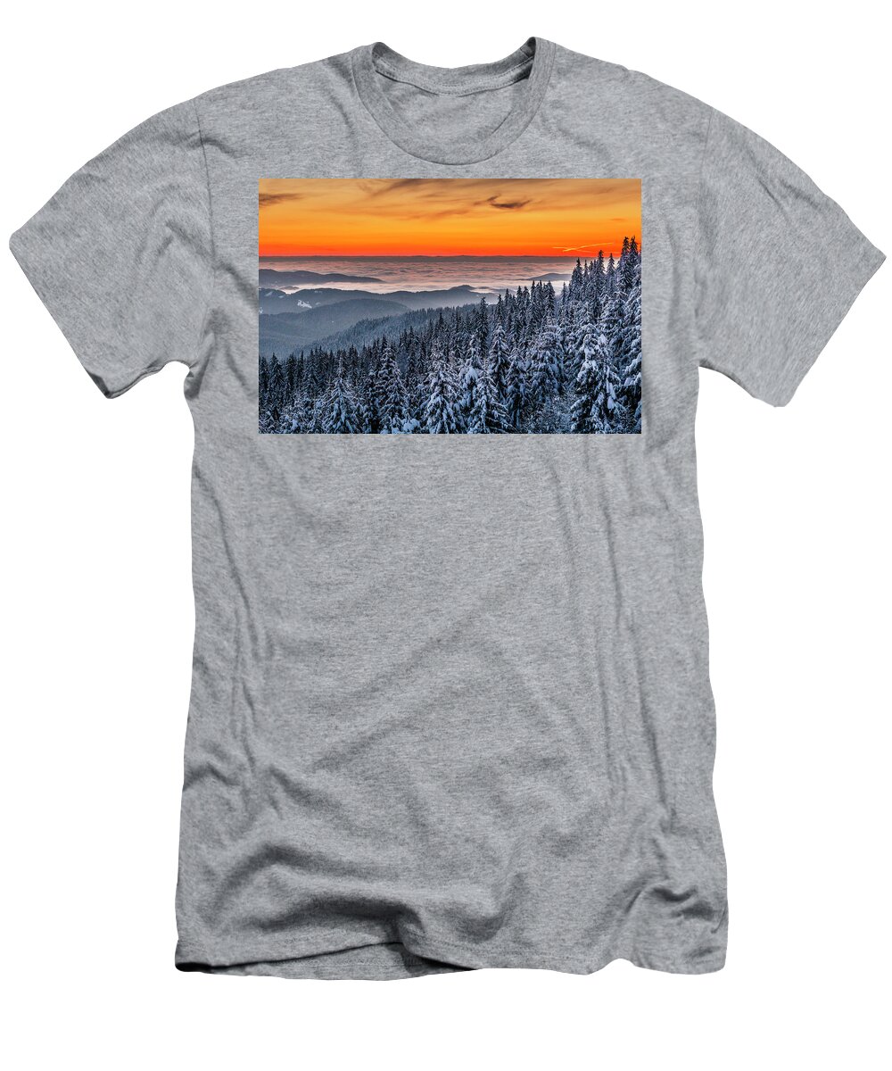 Bulgaria T-Shirt featuring the photograph Above Ocean Of Clouds by Evgeni Dinev