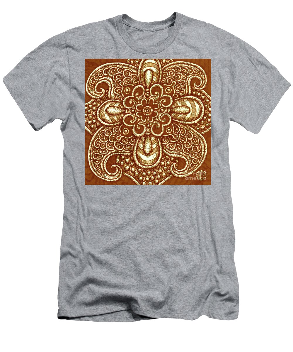 Boho T-Shirt featuring the drawing Alien Bloom 17 by Amy E Fraser