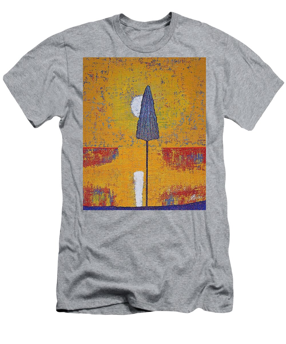 Sunrise T-Shirt featuring the painting Another Day at the Office original painting by Sol Luckman