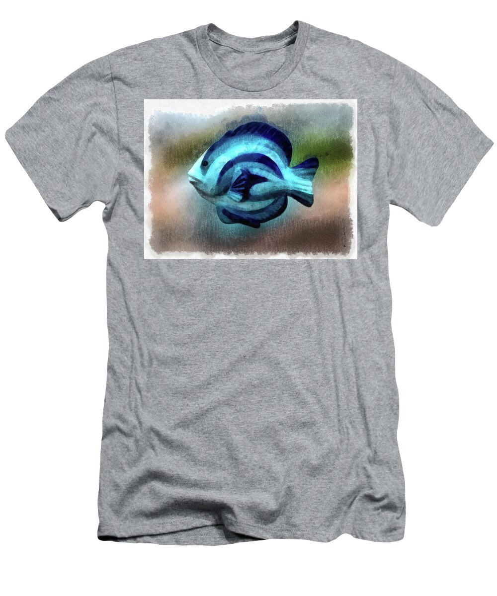 Fish T-Shirt featuring the photograph Another Single Angel Fish by Leslie Montgomery