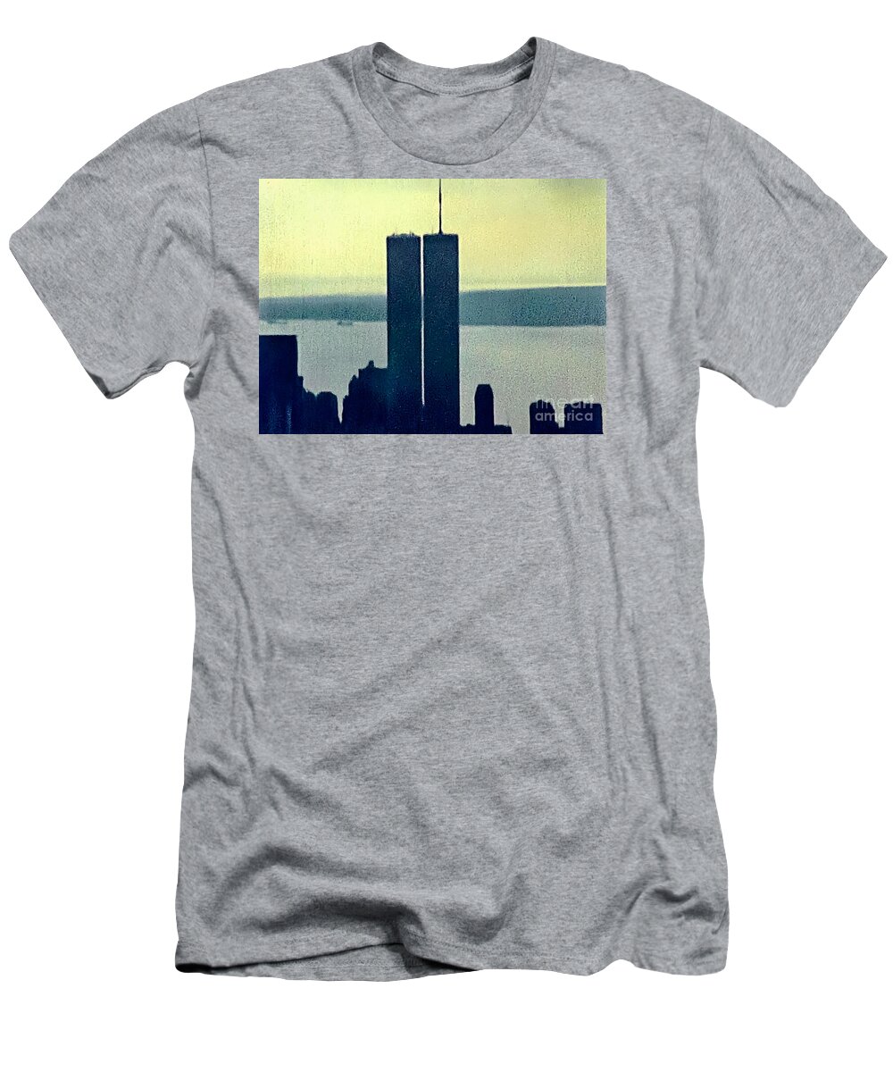 New York T-Shirt featuring the photograph archival Twin Towers skyline by Benny Marty
