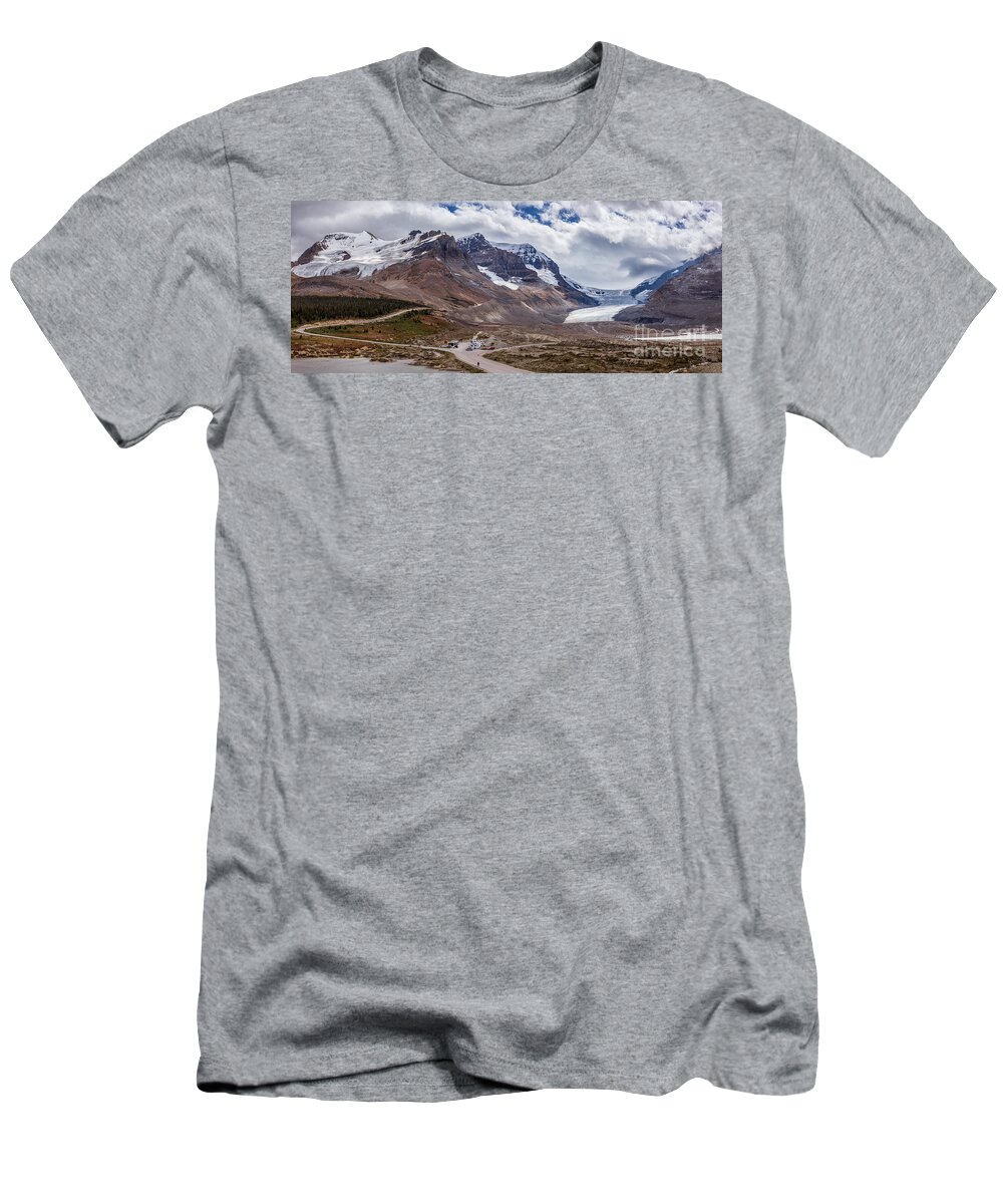 Photography T-Shirt featuring the photograph Athabasca Glacier Panorama by Alma Danison