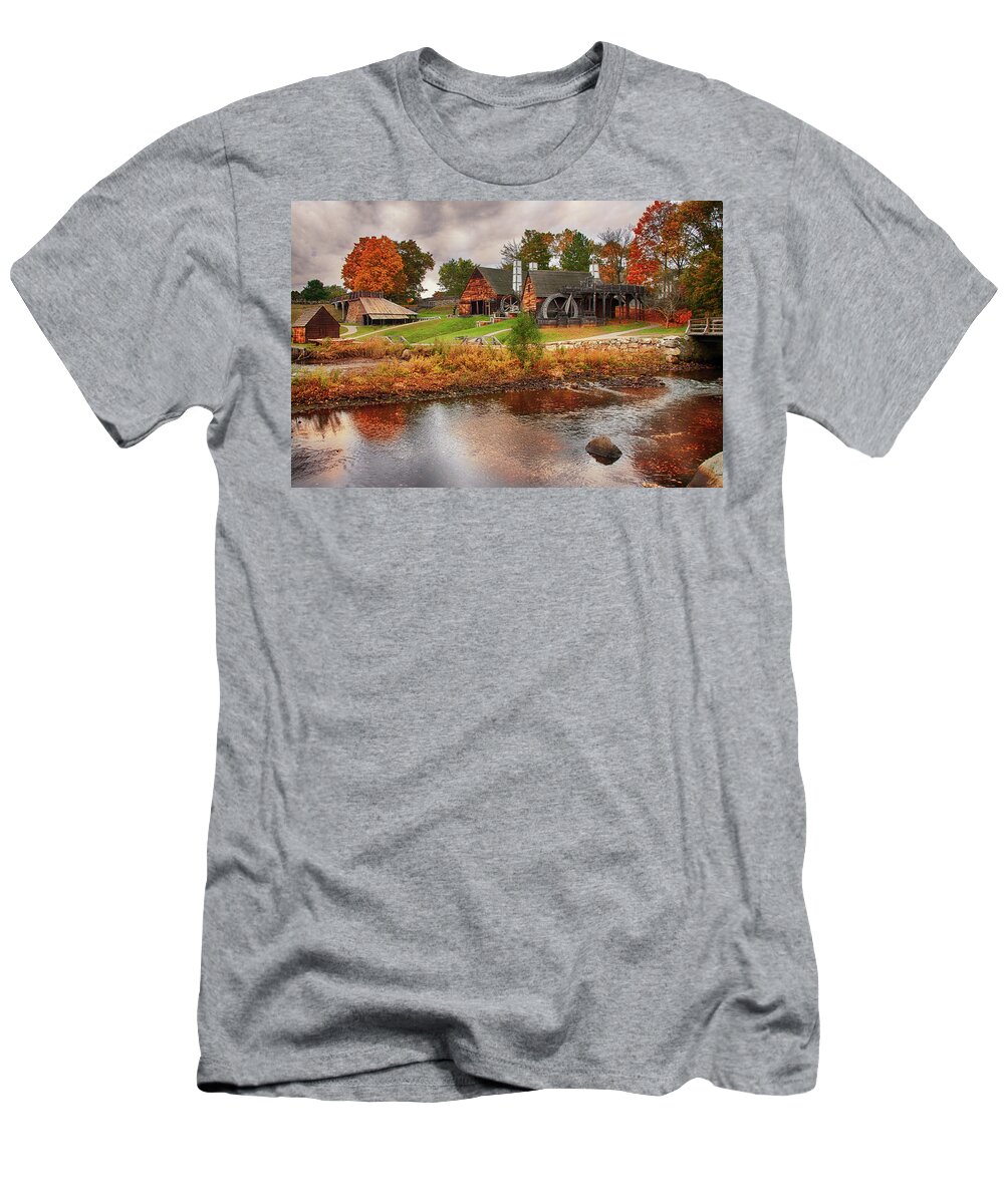 Saugus Autumn T-Shirt featuring the photograph Autumn Foliage on the Saugus River by Jeff Folger