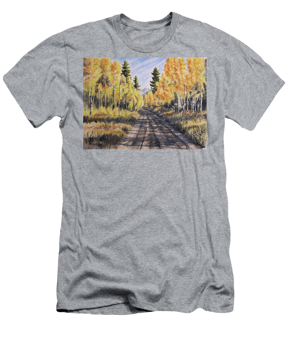 Autumn T-Shirt featuring the painting Autumn Road by Link Jackson