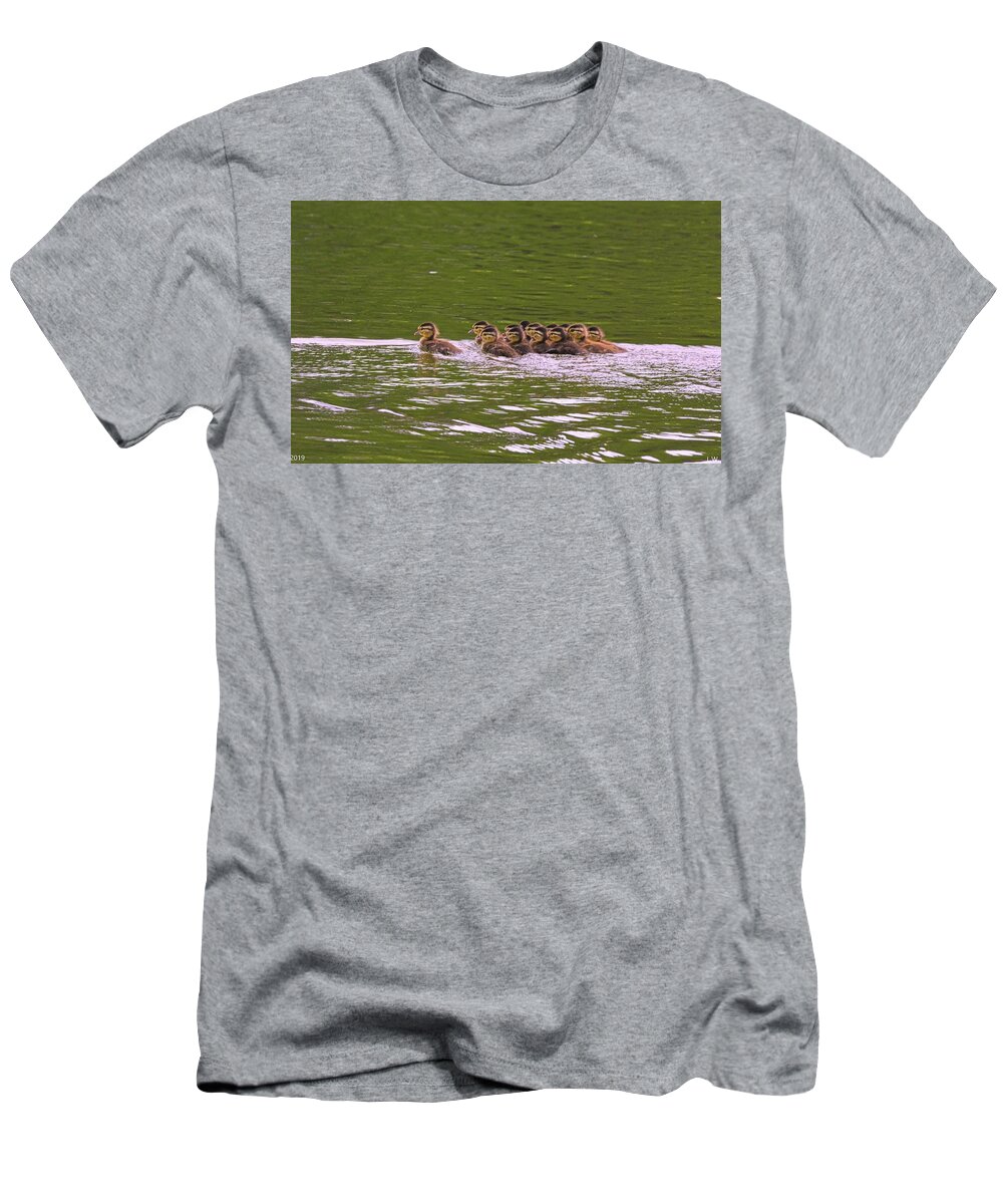Baby Wood Ducks T-Shirt featuring the photograph Baby Wood Ducks by Lisa Wooten