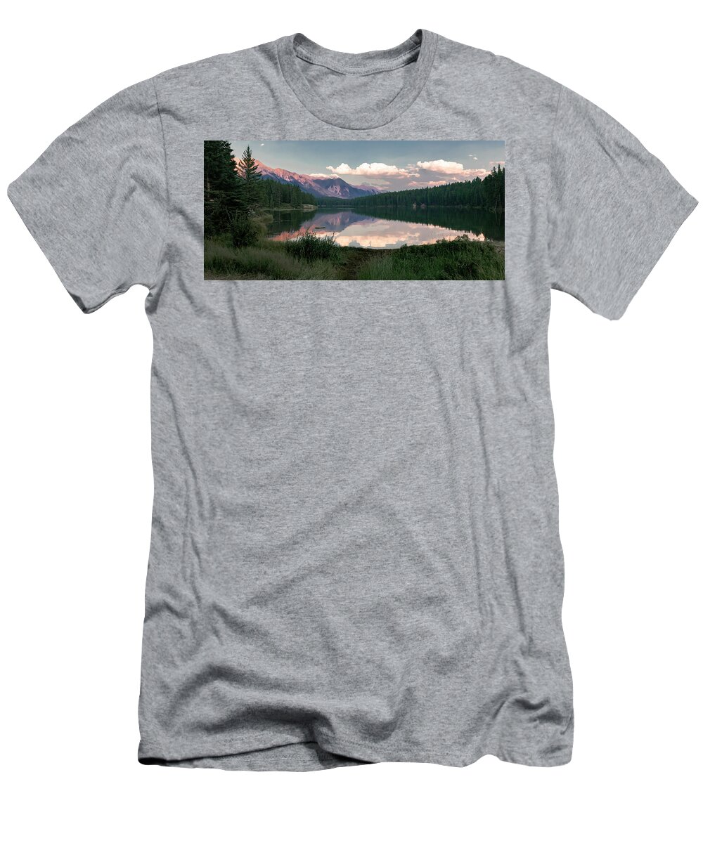 Mount Rundle T-Shirt featuring the photograph Banff Sunset Reflection by Norma Brandsberg