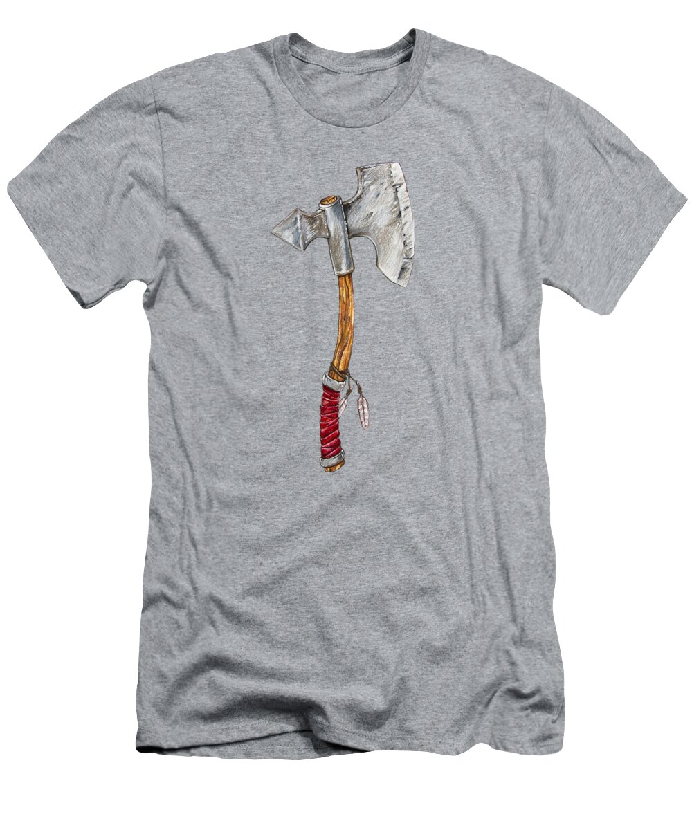 Axe T-Shirt featuring the drawing Barbarian by Aaron Spong