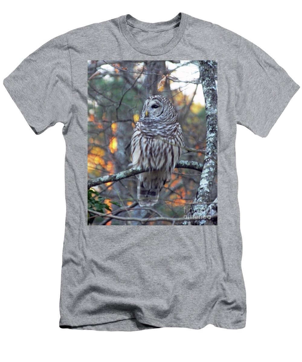 Owl T-Shirt featuring the photograph Barred Owl 10 by Lizi Beard-Ward