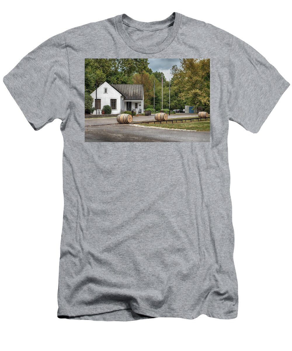 Woodford Reserve T-Shirt featuring the photograph Barrel Rolling at Woodford Reserve by Susan Rissi Tregoning