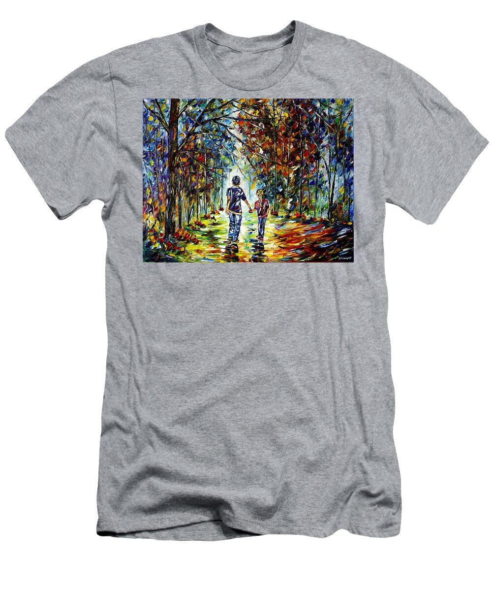 Children In The Nature T-Shirt featuring the painting Big Brother by Mirek Kuzniar