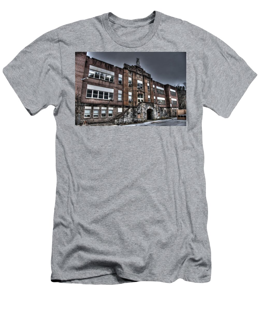 Big Creek High School Mcdowell County Wv T-Shirt featuring the photograph Big Creek High School McDowell County WV by Greg Smith