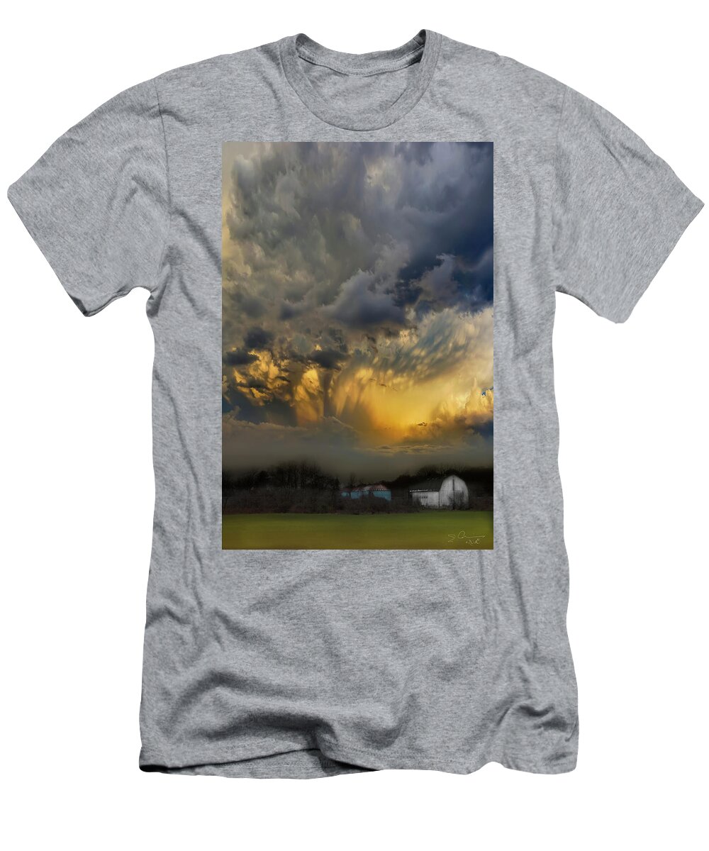 Evie T-Shirt featuring the photograph Big Sky Yellow Light by Evie Carrier