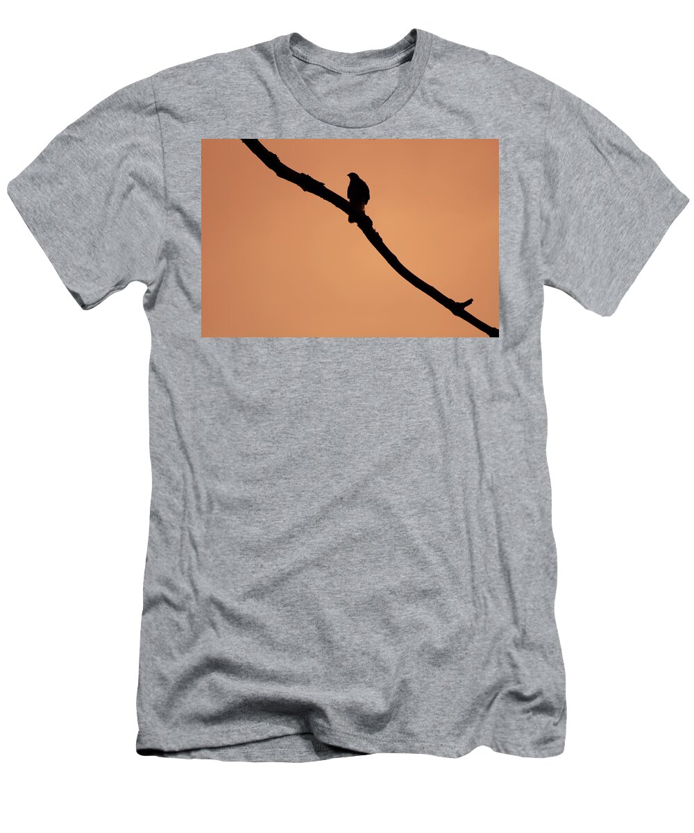 Bird T-Shirt featuring the digital art Bird on a Branch by Geoff Jewett
