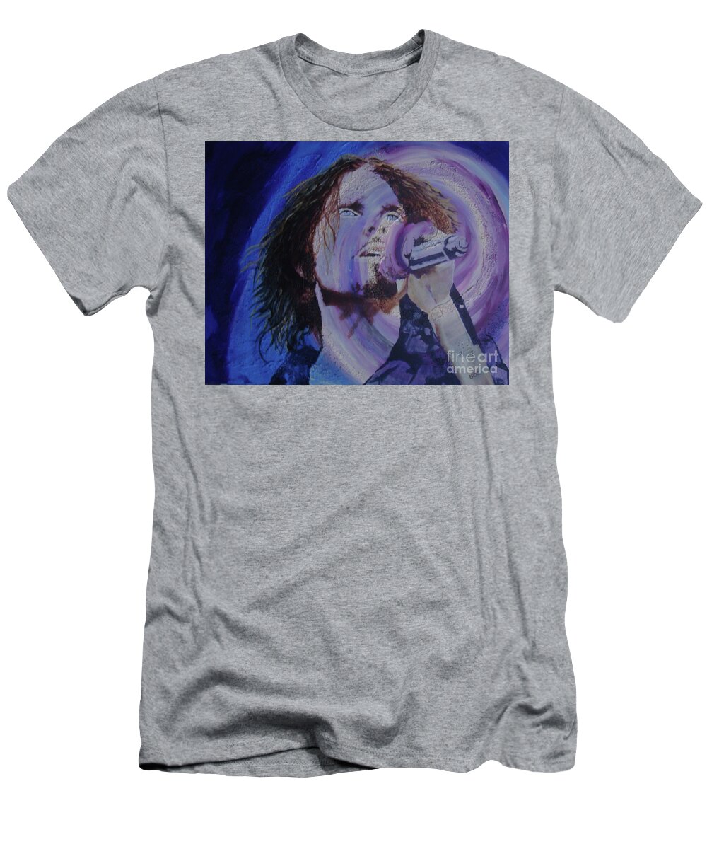 Chris Cornell T-Shirt featuring the painting Black Hole Sunset by Stuart Engel