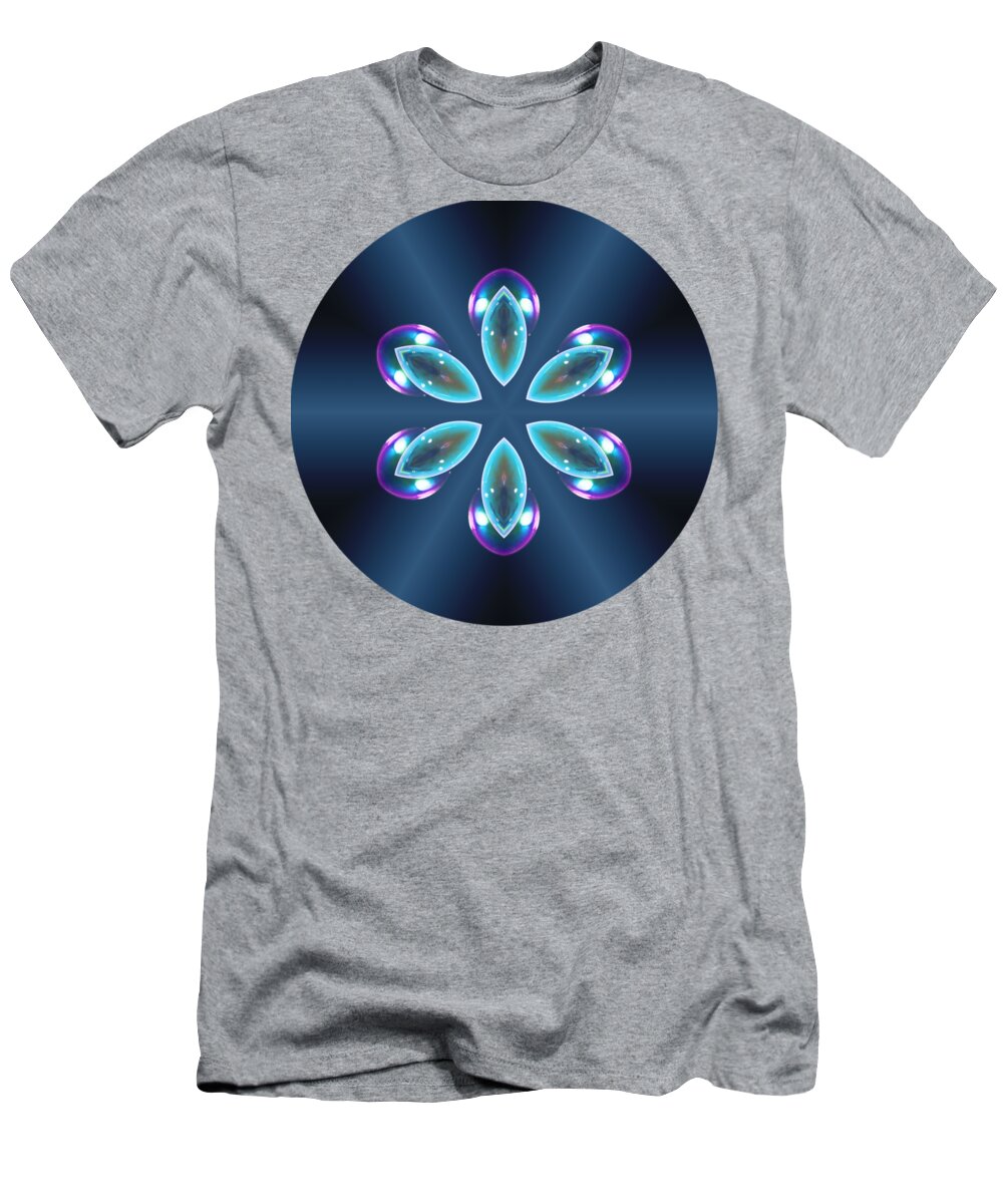 Flower T-Shirt featuring the digital art Blue Prism Flower by Rachel Hannah