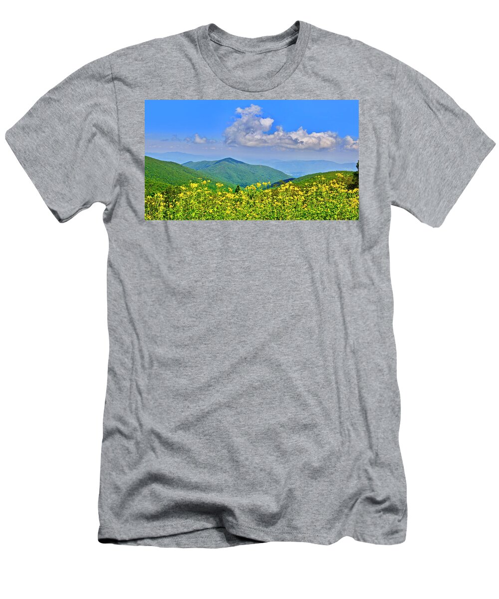Blue Ridge Parkway T-Shirt featuring the photograph Blue Ridge Parkway, Virginia by The James Roney Collection