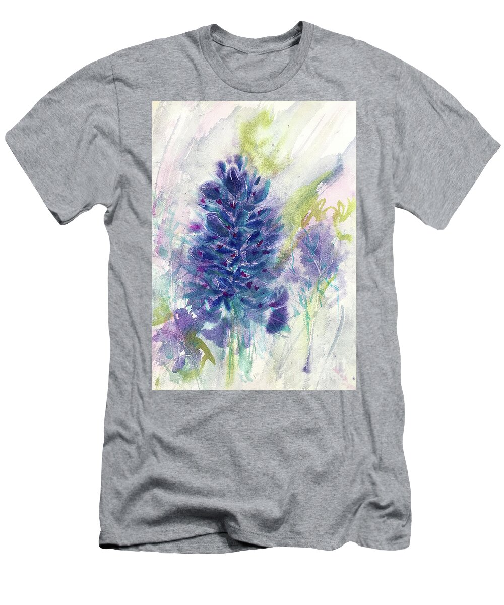 Texas Landscape T-Shirt featuring the painting Bluesy Do by Francelle Theriot
