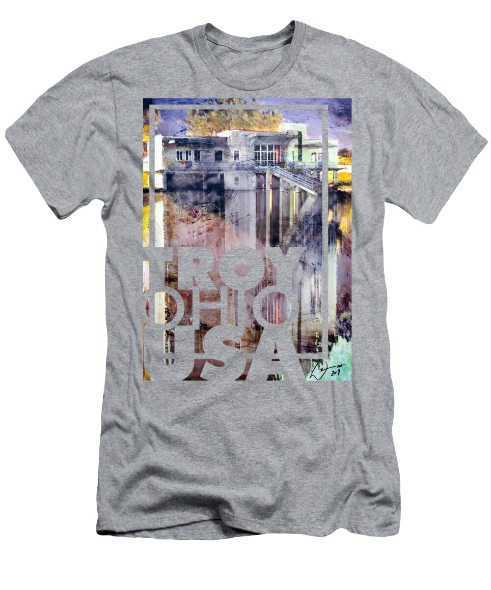 Troy T-Shirt featuring the mixed media Boathouse by William Smith
