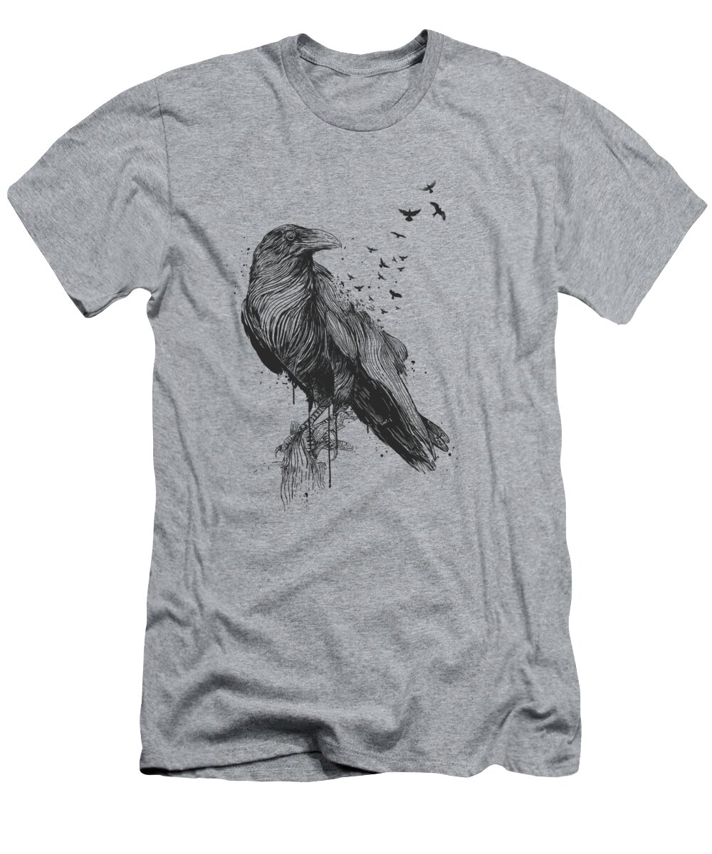 Bird T-Shirt featuring the drawing Born to be free by Balazs Solti