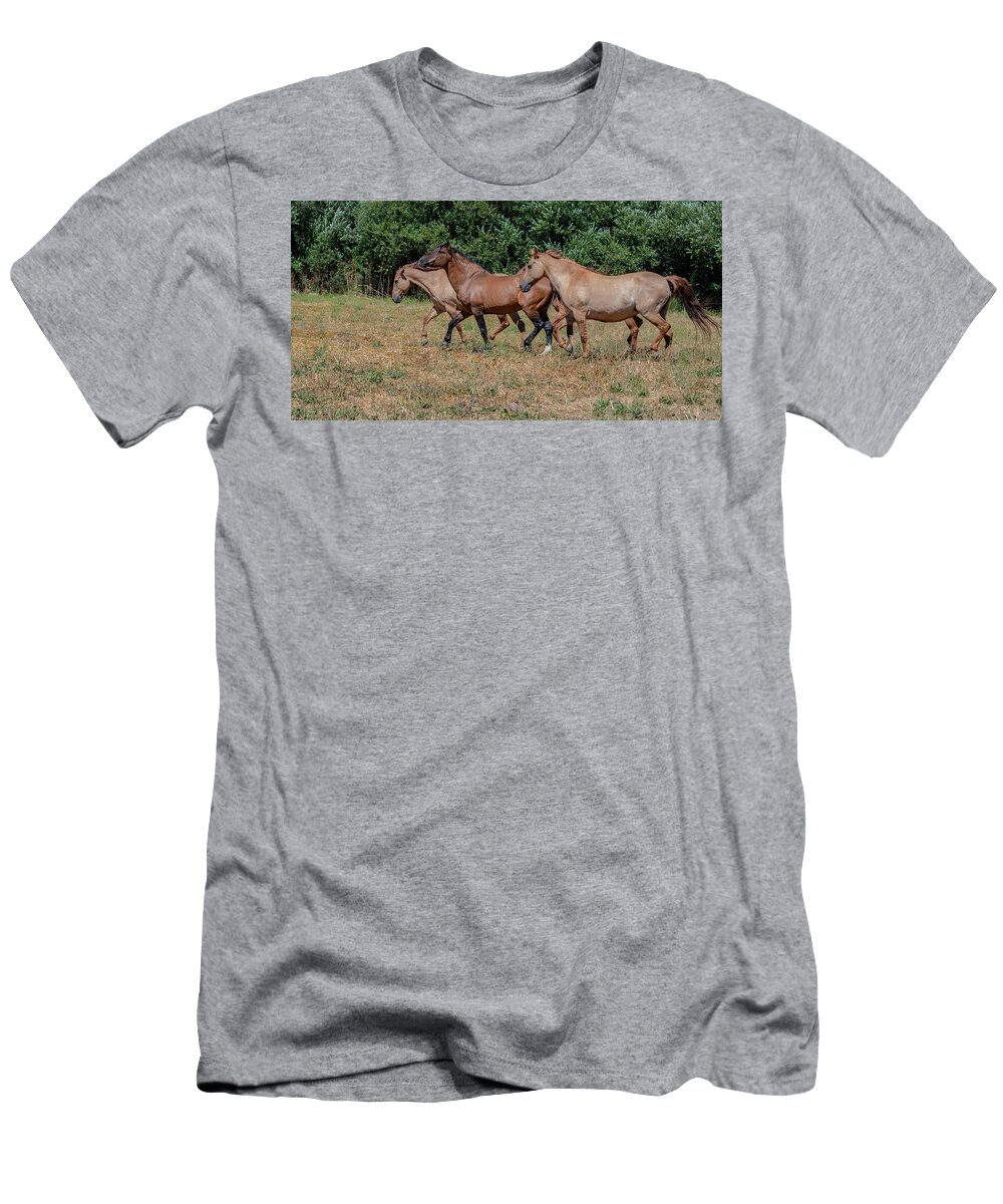 Wild Stallion T-Shirt featuring the photograph By your side by Patricia Dennis