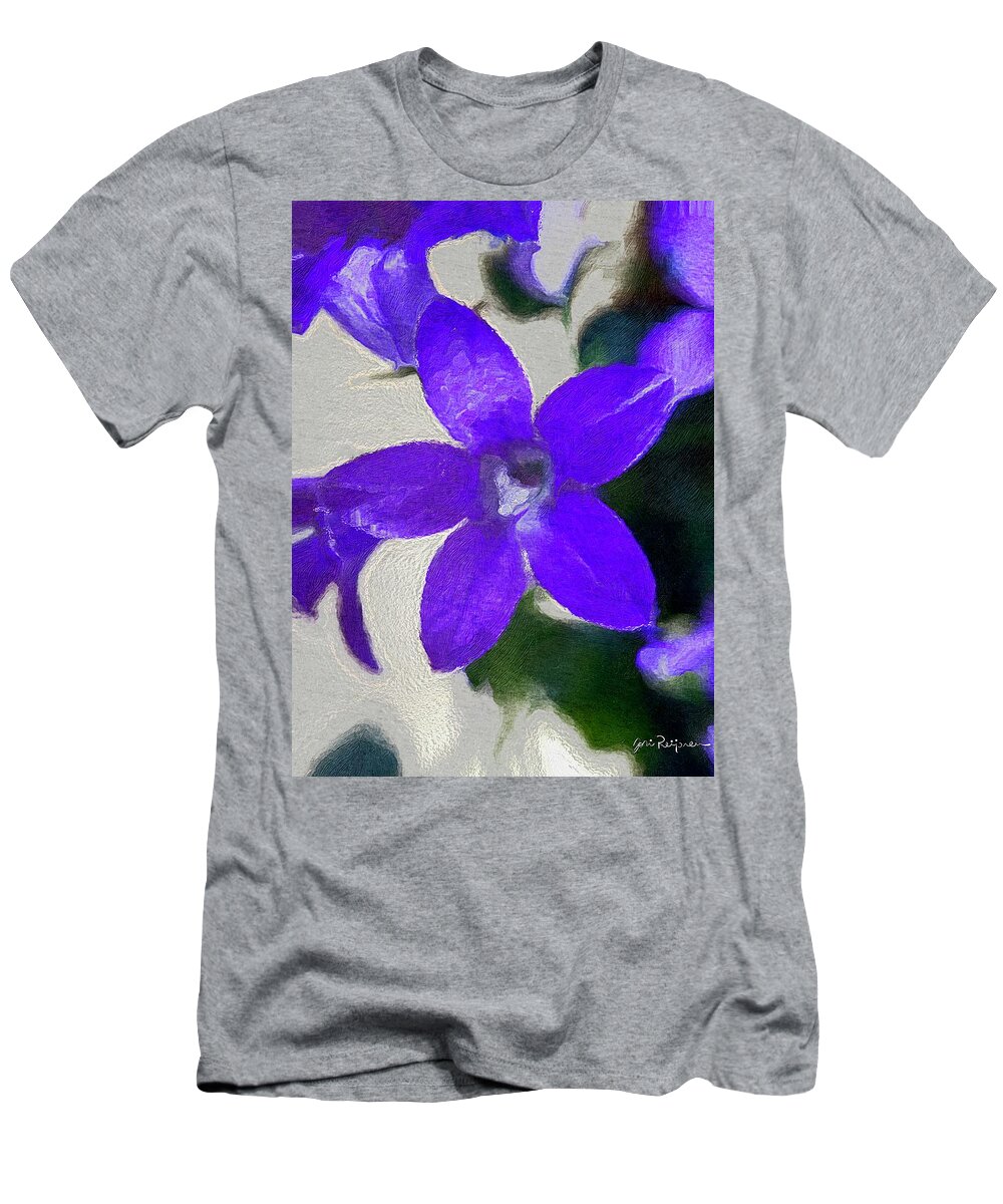 Brushstroke T-Shirt featuring the photograph Campanula Flower by Jori Reijonen
