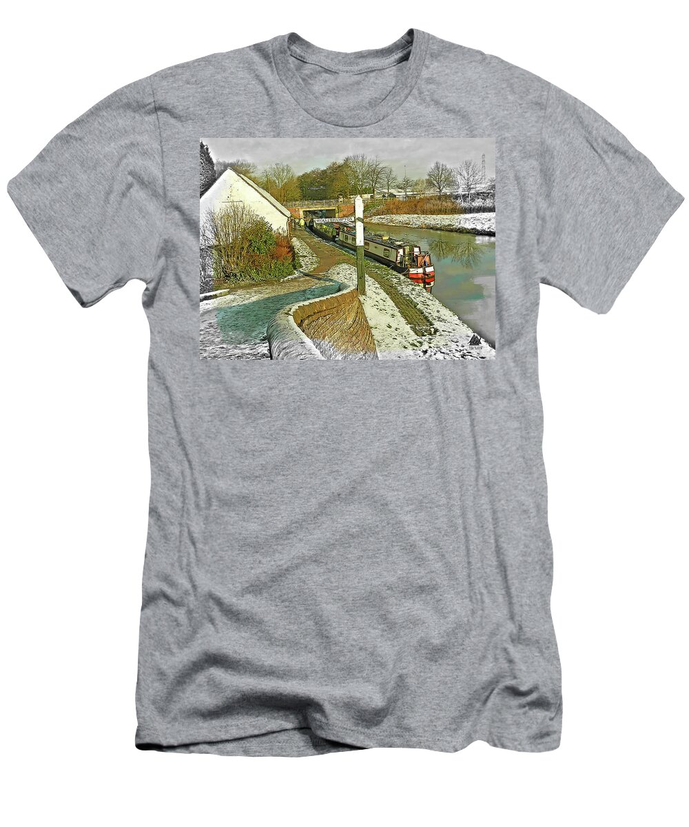 Narrowboat T-Shirt featuring the digital art Canal by Mel Beasley