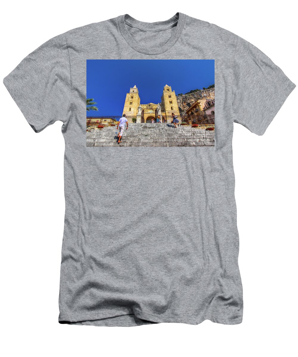 Italian People T-Shirt featuring the photograph Cefalu Cathedral - Sicily by Stefano Senise
