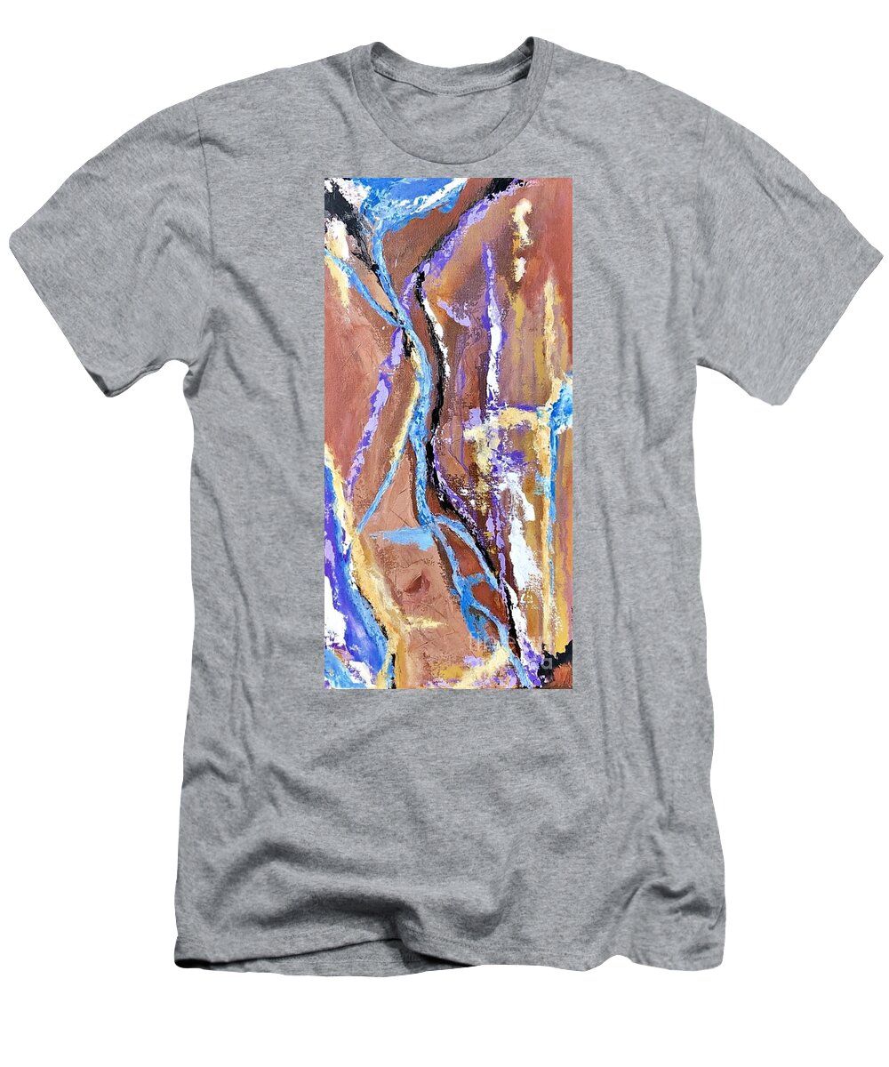 Abstract T-Shirt featuring the painting Chasm by Mary Mirabal