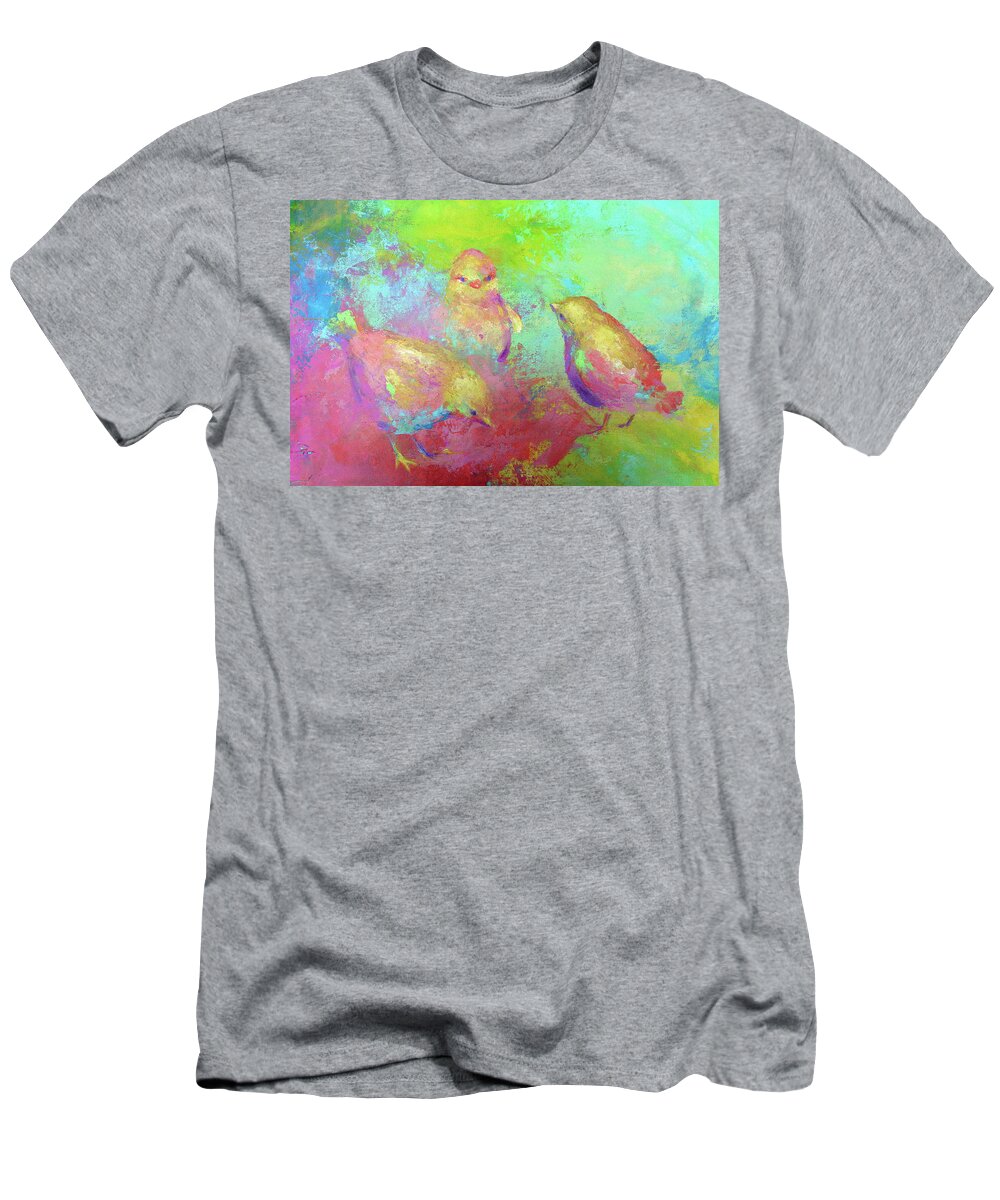 Chicken T-Shirt featuring the painting Chix by Dina Dargo