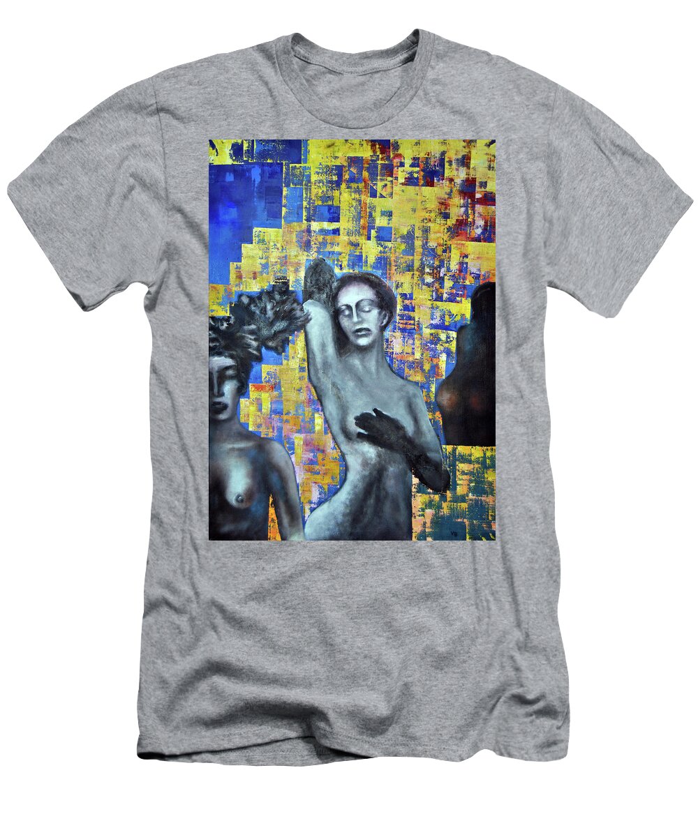 Women T-Shirt featuring the painting Closing Time by Victor Bratu