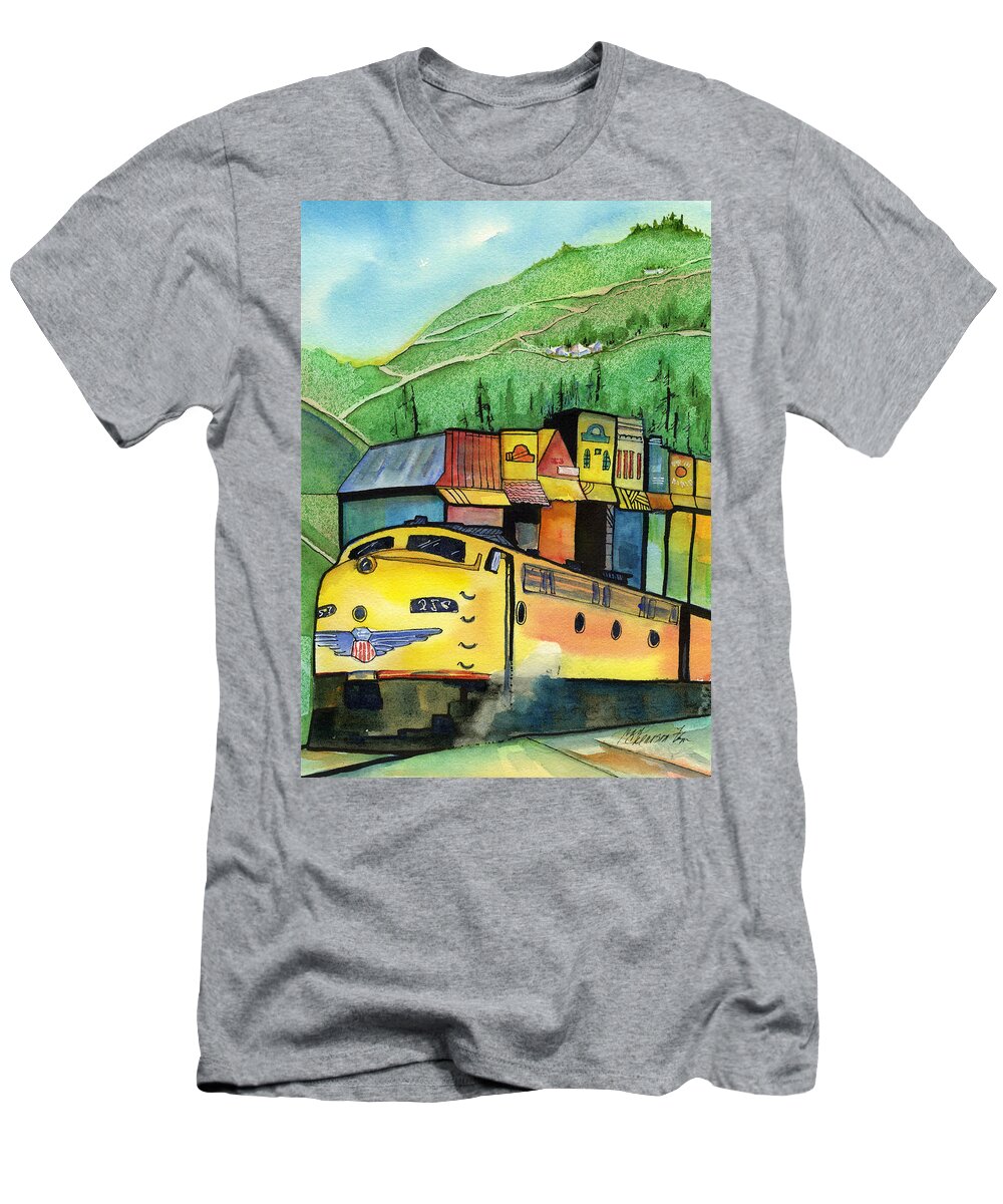 Colfax T-Shirt featuring the painting Colfax California by Joan Chlarson