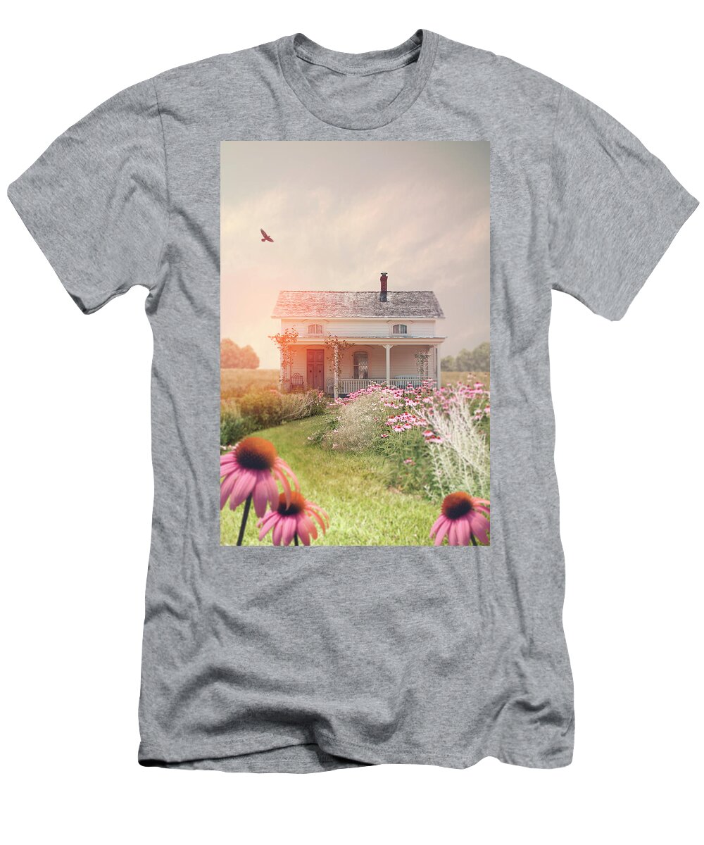 Beautiful T-Shirt featuring the photograph Country Cottage garden by Ethiriel Photography
