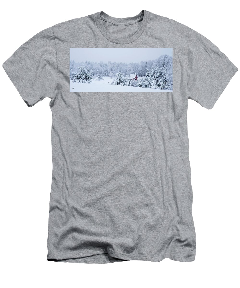 Maine T-Shirt featuring the photograph County Winter Scene by Alana Ranney