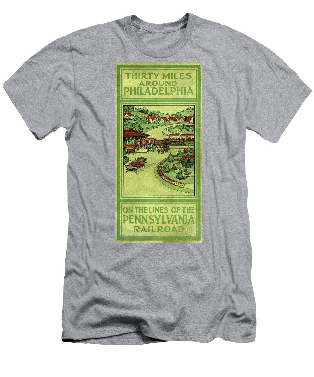 Philadelphia T-Shirt featuring the mixed media Cover of Thirty Miles Around Philadelphia by Unknown