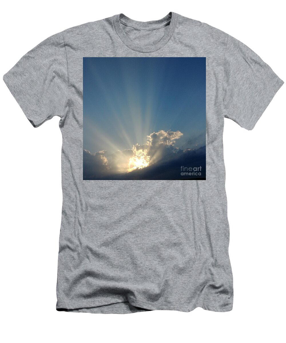 Sunrays T-Shirt featuring the photograph Crepiscular rays by Karin Ravasio