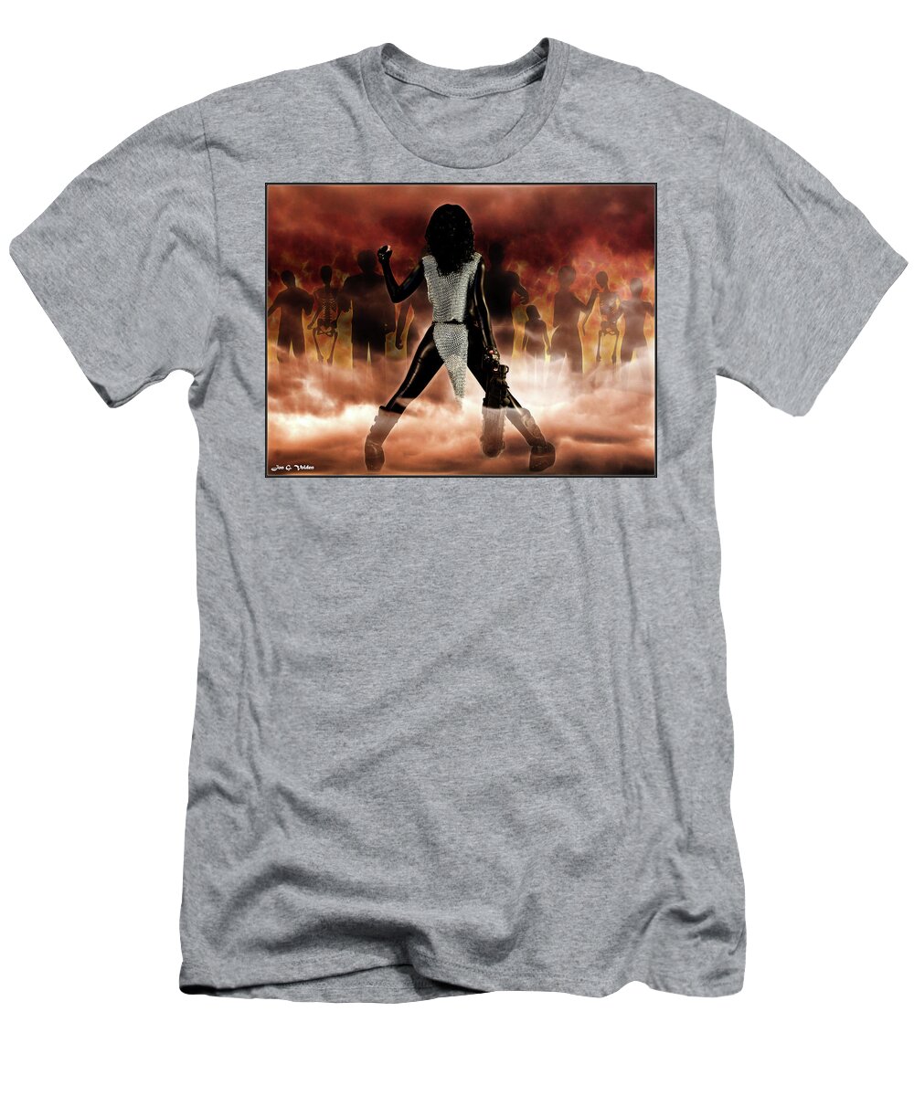 Zombie T-Shirt featuring the photograph DeathStalker vs Evil Dead by Jon Volden