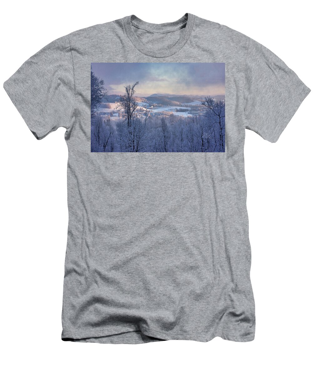 Fraser's Ridge T-Shirt featuring the photograph Fraser's Ridge in Winter by Meta Gatschenberger