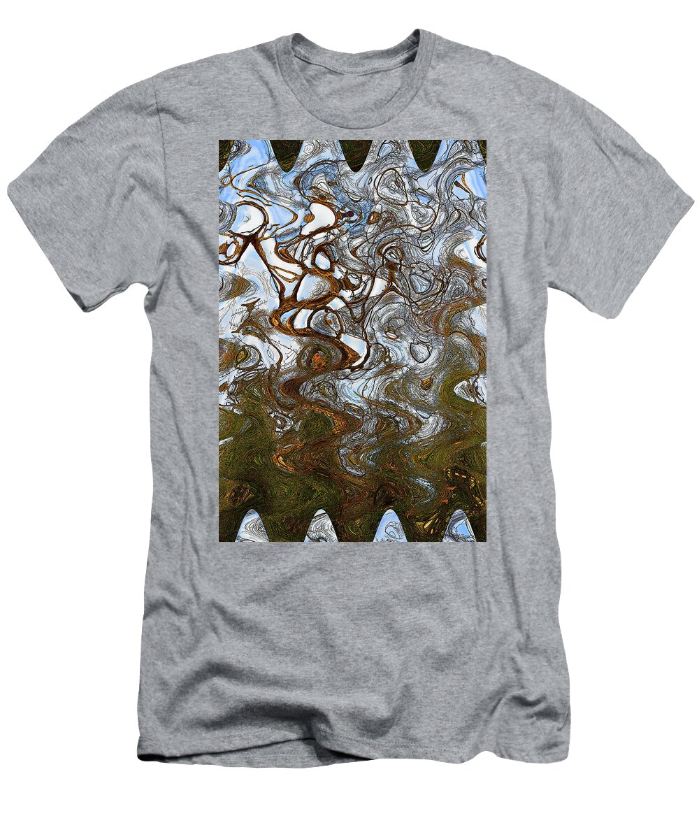 Desert Tree Abstract T-Shirt featuring the digital art Desert Tree Abstract by Tom Janca