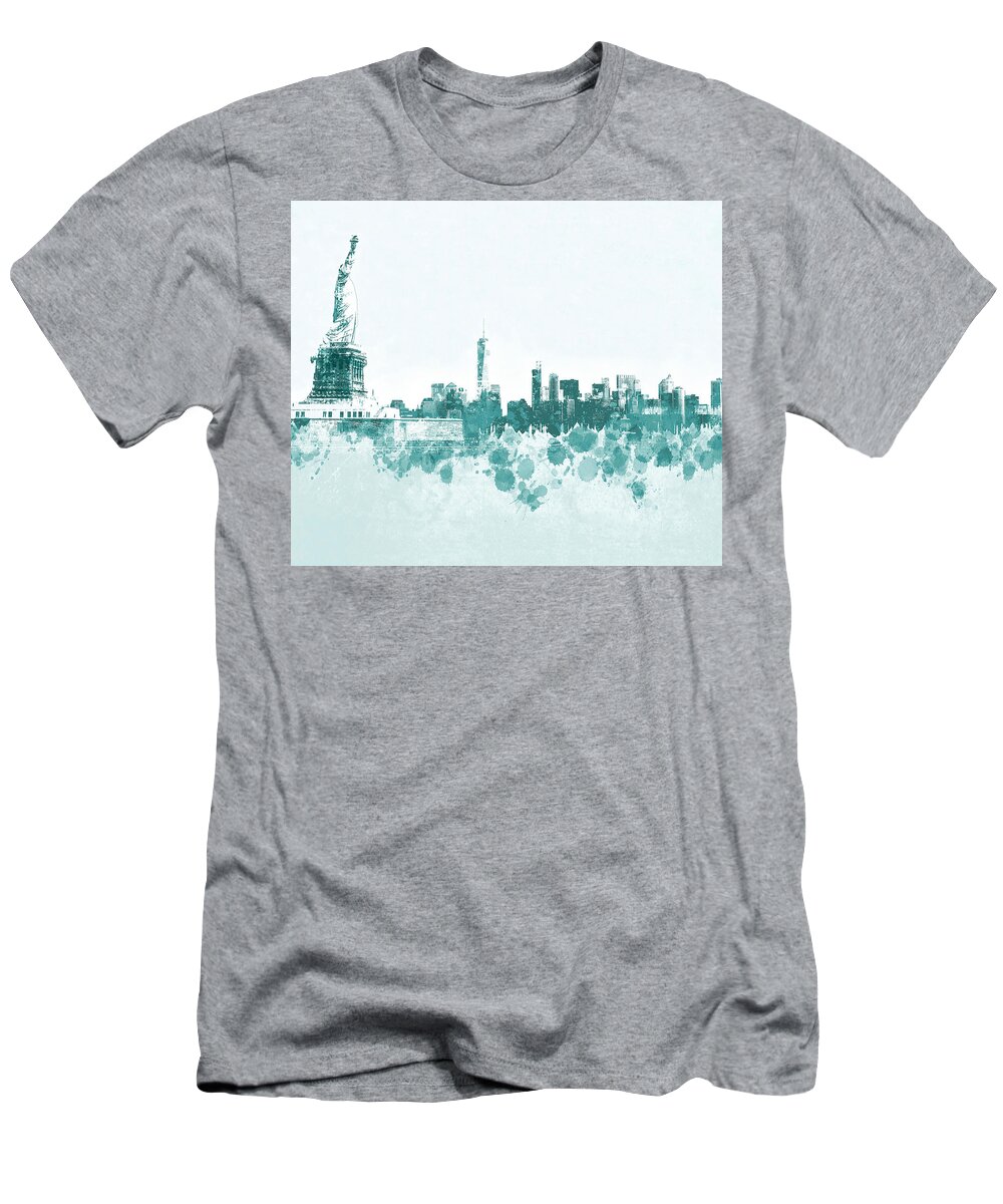 New York T-Shirt featuring the mixed media Design 139 New York City by Lucie Dumas