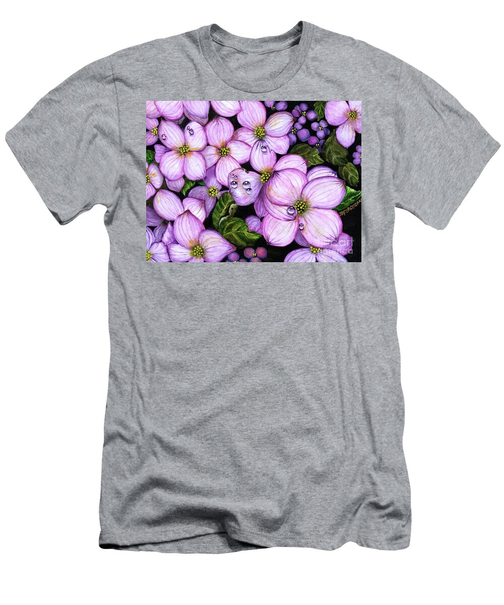 Dogwood T-Shirt featuring the painting Dogwood by Jeanette Ferguson